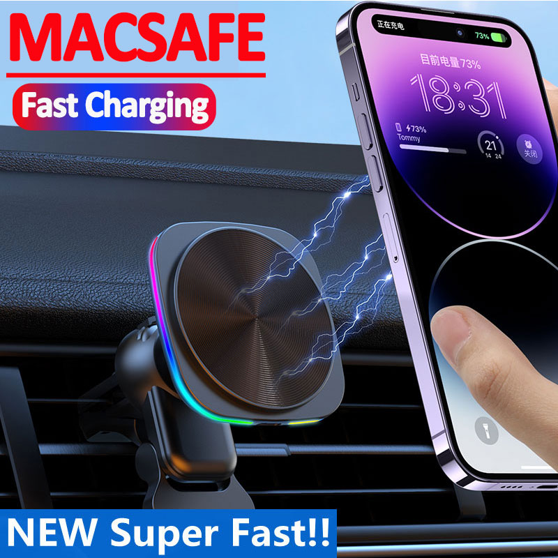 Magnetic Phone Holder For Car Vent - Auto-Schnellladehalterung Magnetisches Kabelloses Ladegerät Lüftungsschlitz-Telefonhalter für