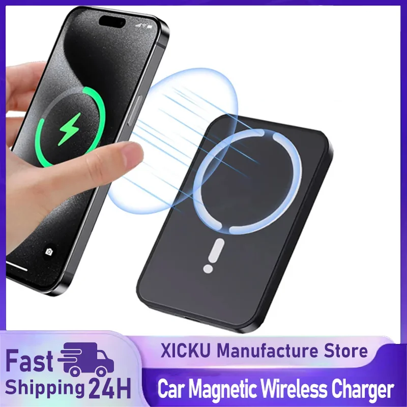 Wireless Car Charger Mount Fast Charging - Magnetisches kabelloses Auto-Ladegerät für Lüftungsschlitze, GPS-Handyhalterung