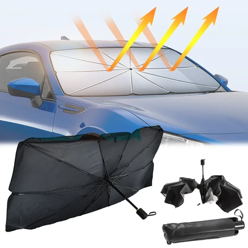 Car Sunshade Windshield Umbrella Foldable - Auto-Windschutzscheiben-Sonnenschutz, Faltbarer Regenschirm-Sonnenschutz/Abdeckung für die Meisten