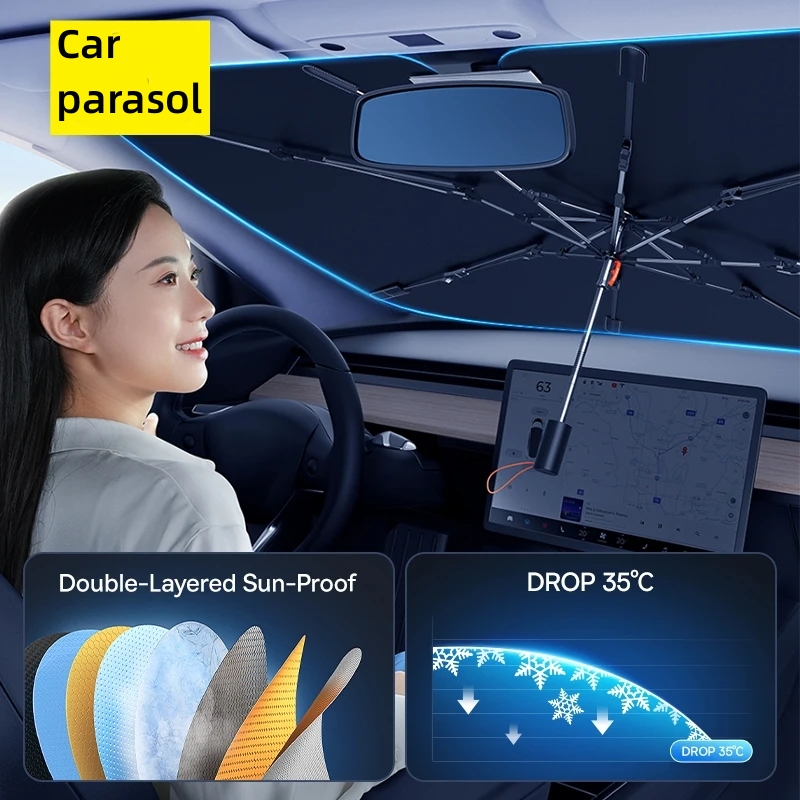 Car Sunshade Windshield Umbrella Foldable - Auto Sonnenschirm Windschutzscheibe Regenschirm Front Sonnenschutz