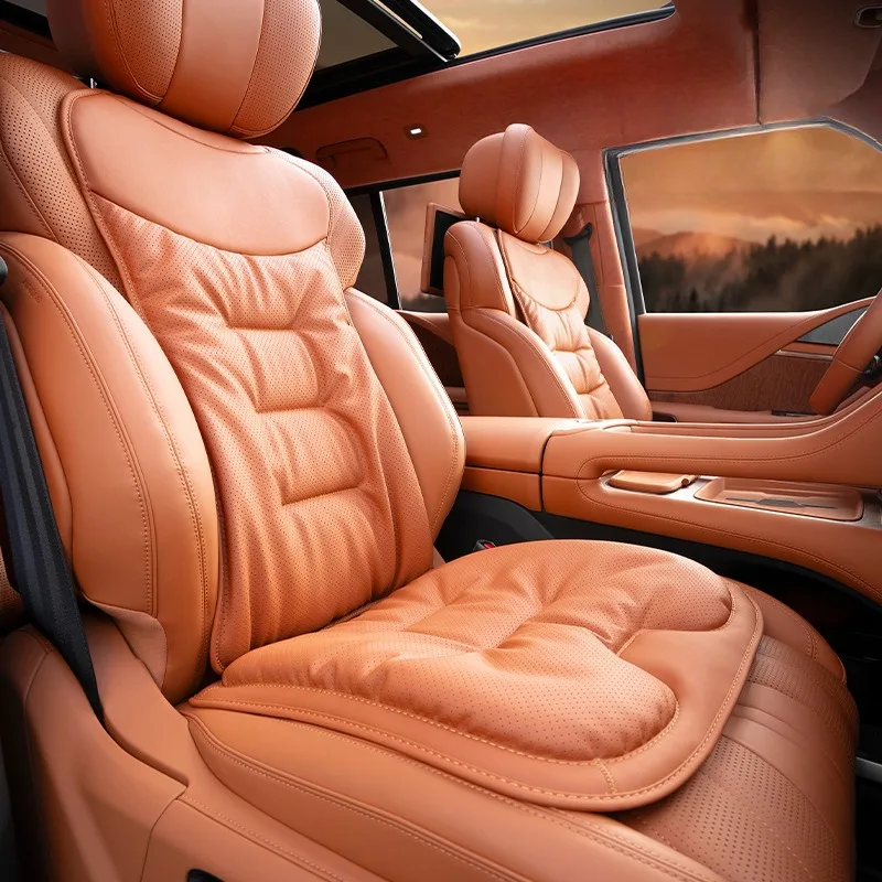 Leather Car Seat Covers Full Set Universal - Universelle Nappa-Leder Weiche Autositzbezüge, Atmungsaktive Sitzkissen