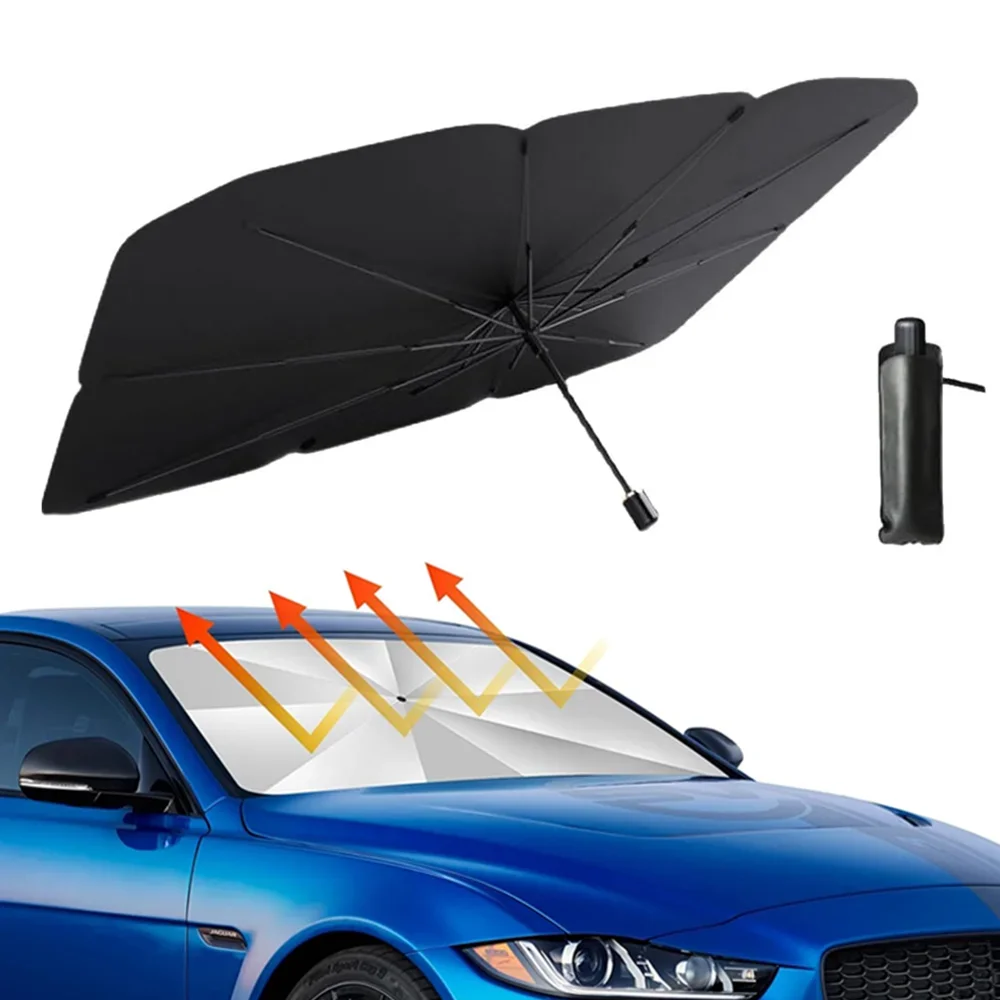 Car Sunshade Windshield Umbrella Foldable - Tragbarer Auto-Sonnenschutz-Schirm für Windschutzscheibe, hoher Schatteneffekt,