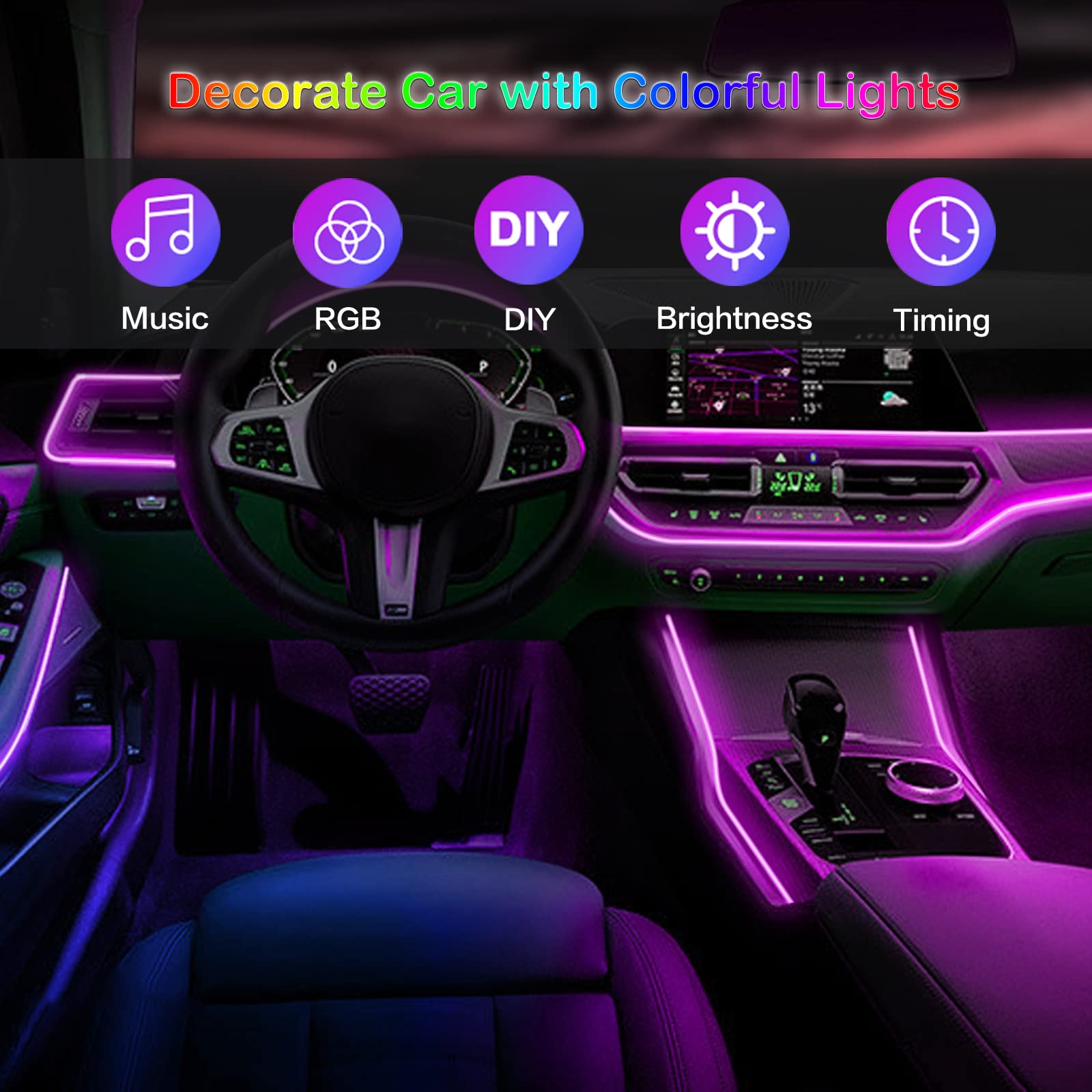 LED Auto Innenraum Umgebungs s – Led Ambient Interior Car Lights App Control Bewertung und Preis