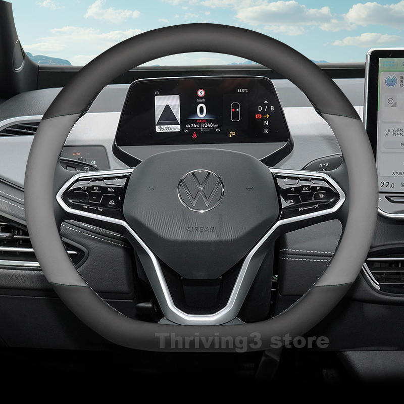 Leder-Lenkradbezug für Volkswa – Car Steering Wheel Cover Anti Slip Breathable Bewertung und Preis