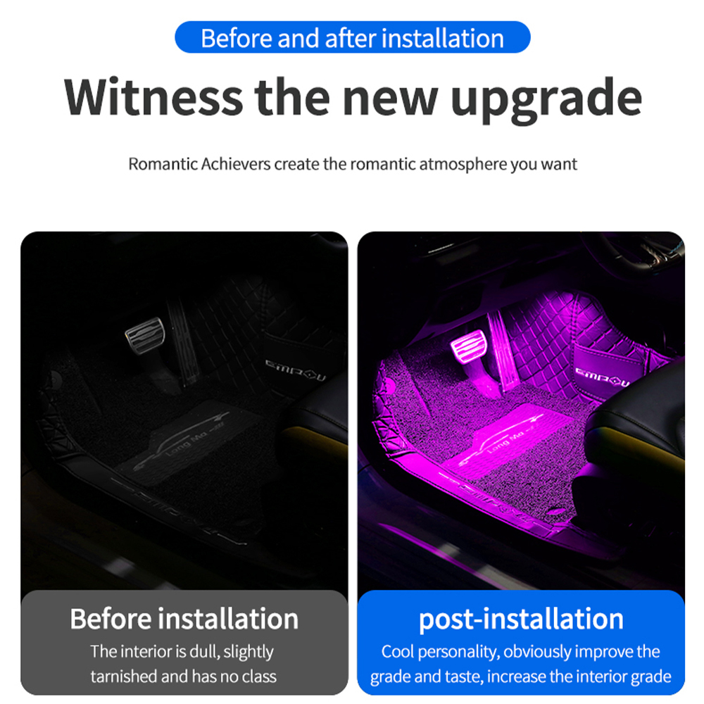 Auto-Innenraum-Dekorationsbele – Led Ambient Interior Car Lights App Control Bewertung und Preis