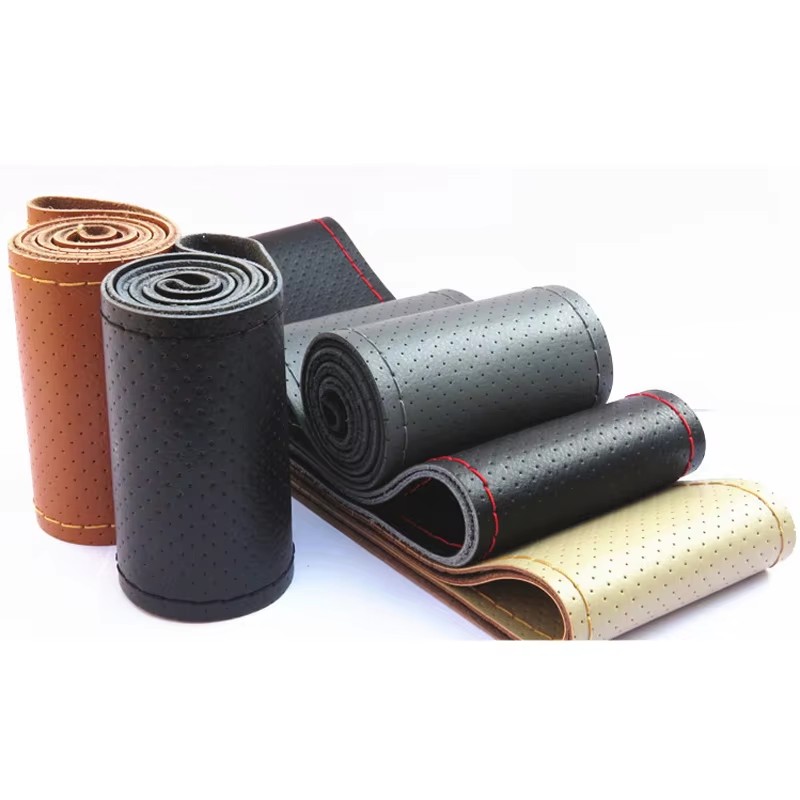 Neue 36 38 40 cm Echtes Leder  – Car Steering Wheel Cover Anti Slip Breathable Bewertung und Preis